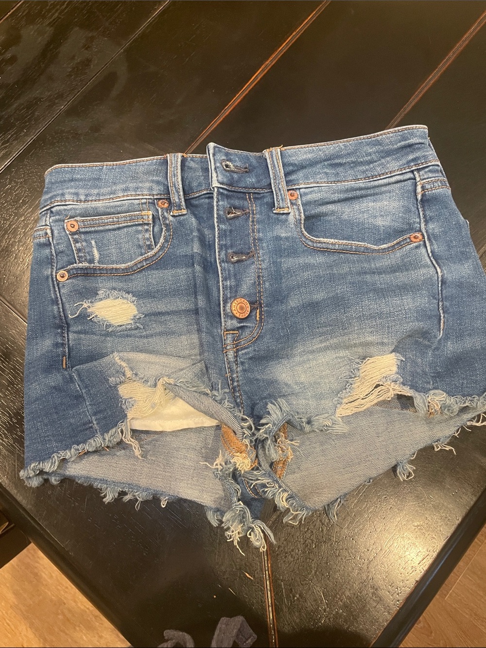 American Eagle Outfitters Distressed Denim Cutoff Shorts - Blue